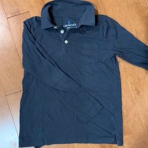 Crewcuts navy blue long sleeved polo shirt, size 6-7